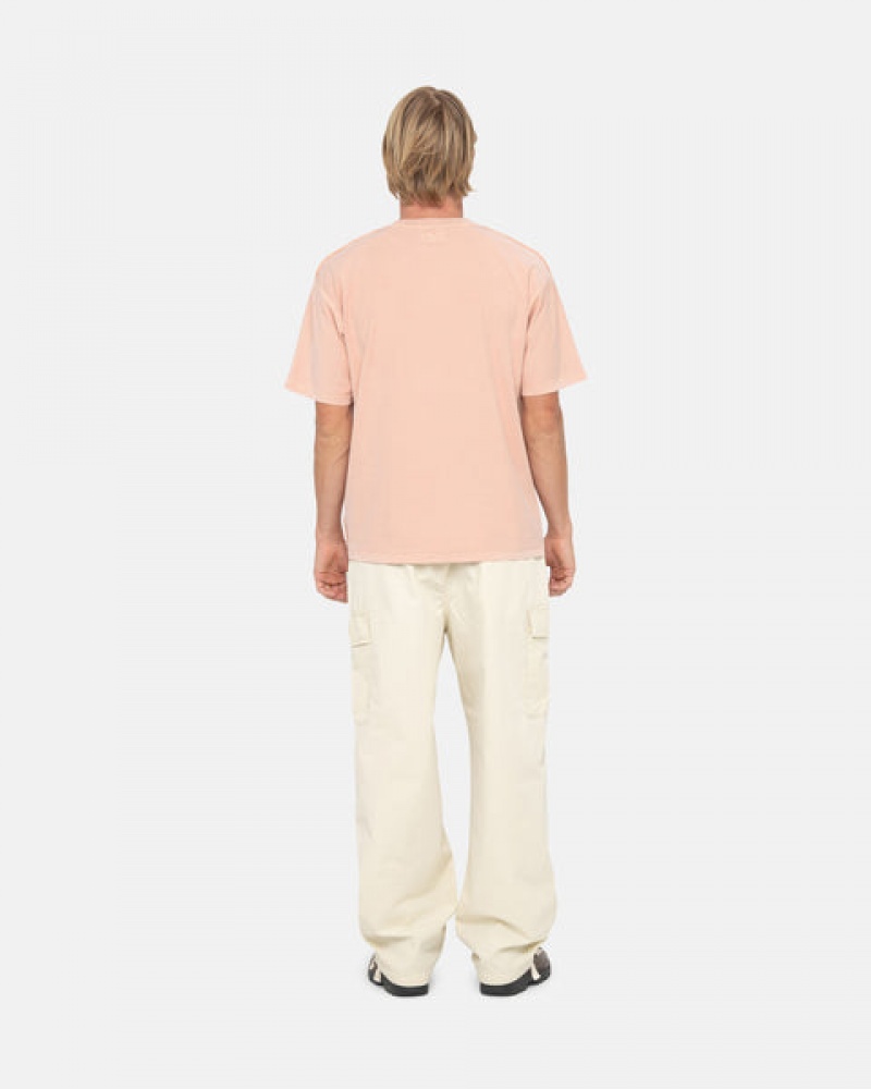 Light Pink Men's Stussy Pig. Dyed Inside Out Crew Tops | UIF-9065