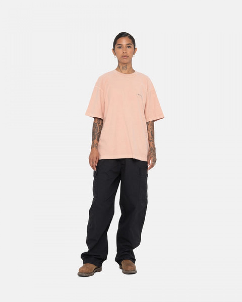 Light Pink Men's Stussy Pig. Dyed Inside Out Crew Tops | UIF-9065