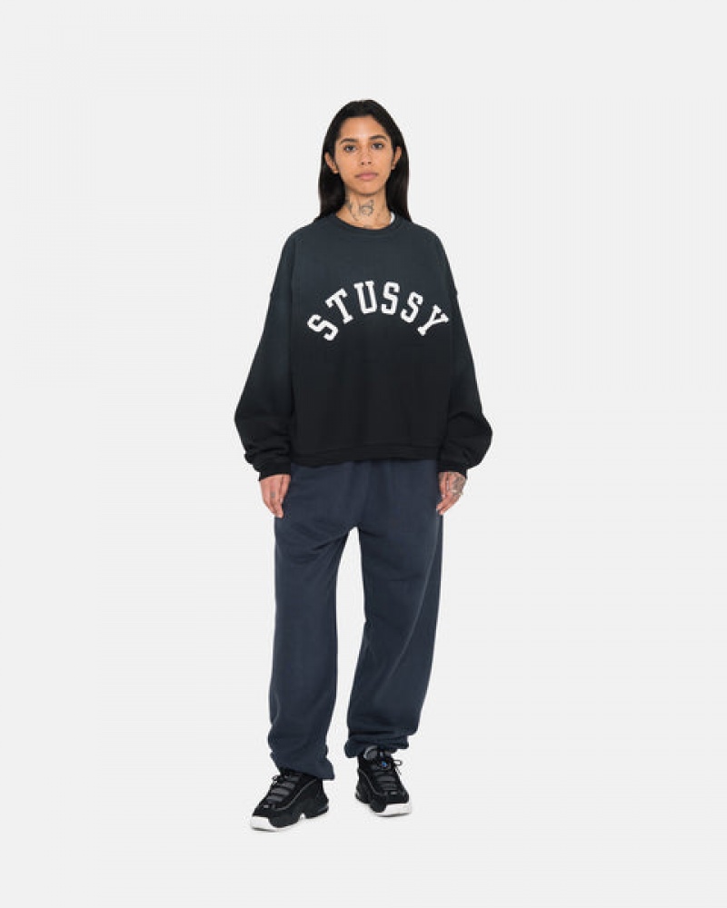 Navy Women's Stussy Overdyed Stock Logo Sweatpants | PRK-4740