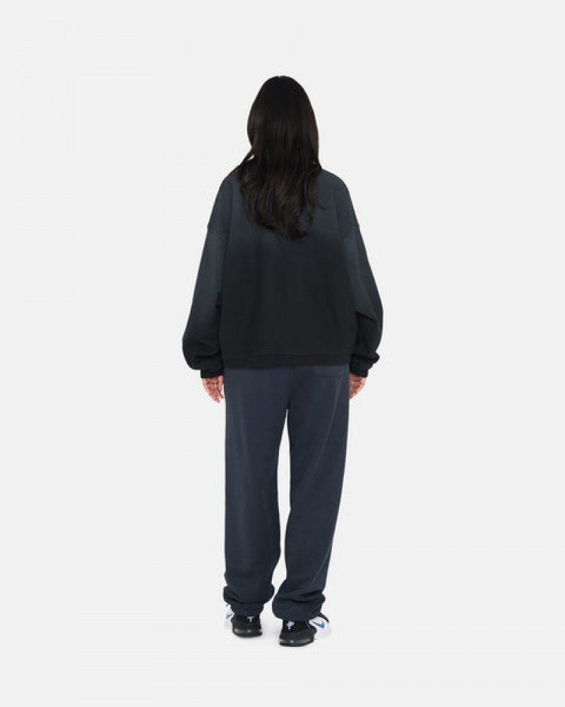 Navy Women's Stussy Overdyed Stock Logo Sweatpants | PRK-4740