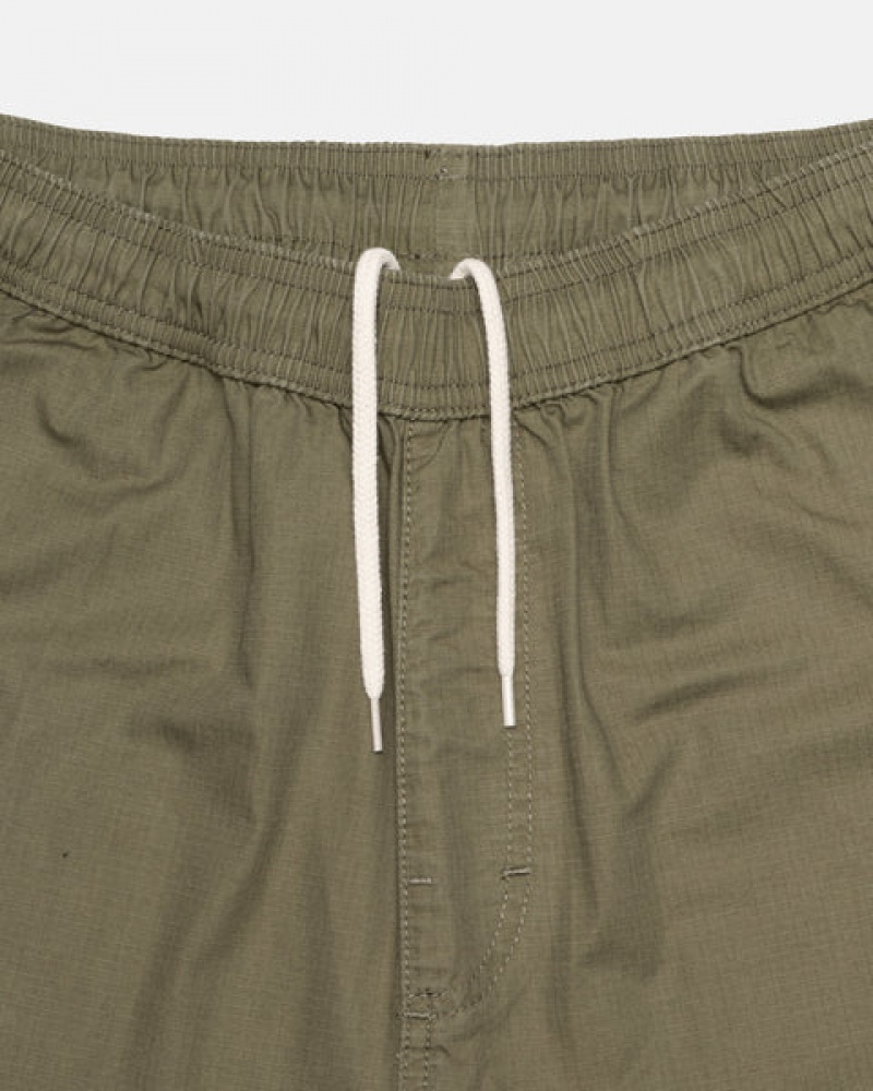 Olive Men's Stussy Ripstop Cargo Beach Pants | AHB-3275