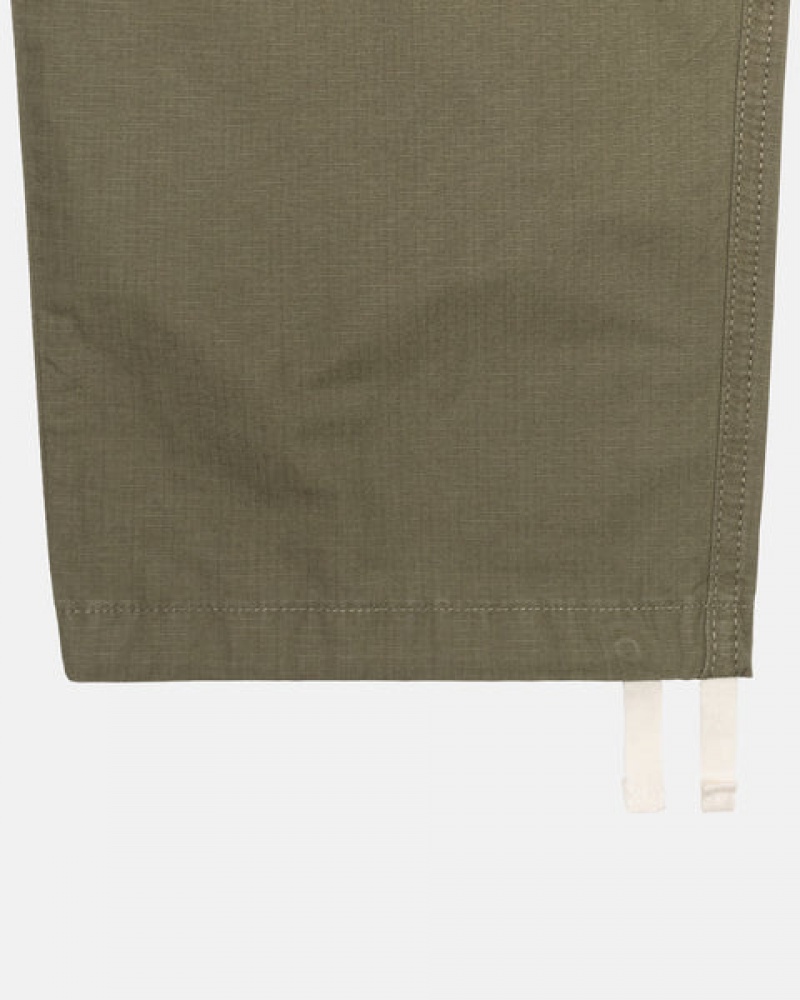 Olive Men's Stussy Ripstop Cargo Beach Pants | AHB-3275