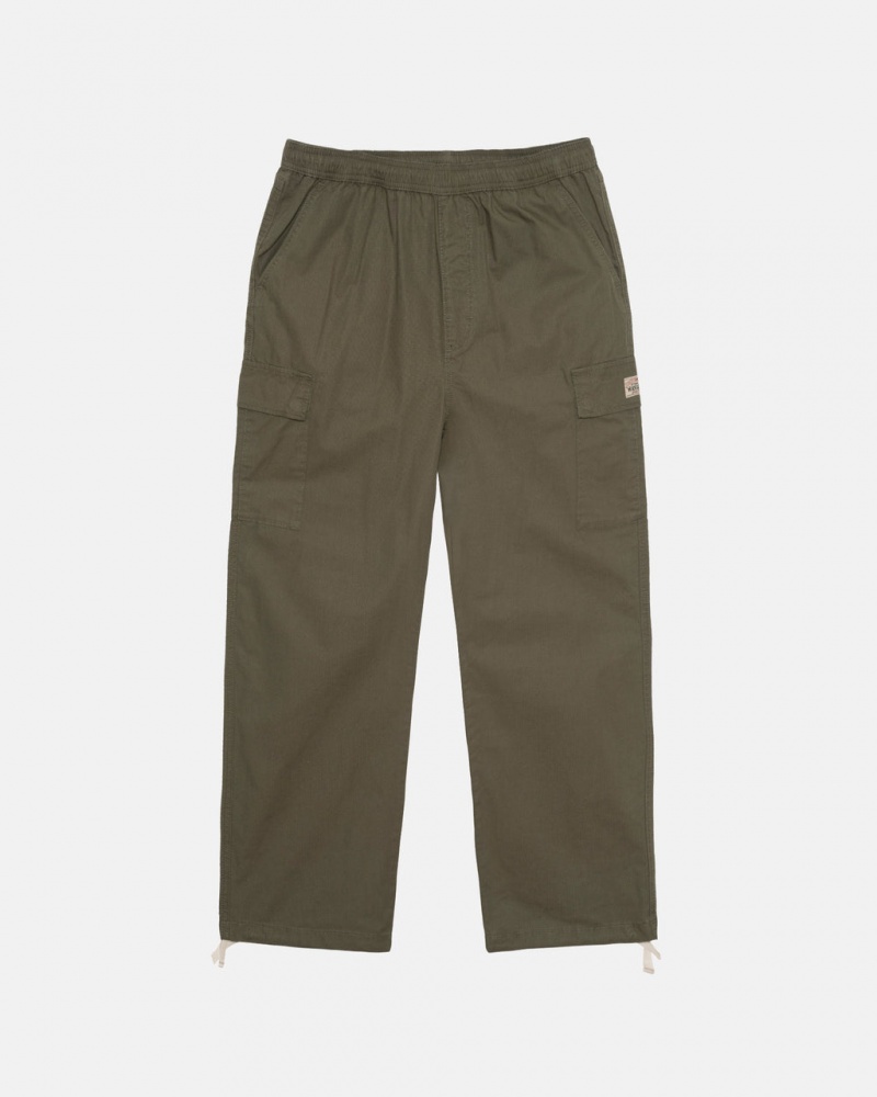 Olive Men\'s Stussy Ripstop Cargo Beach Pants | AHB-3275