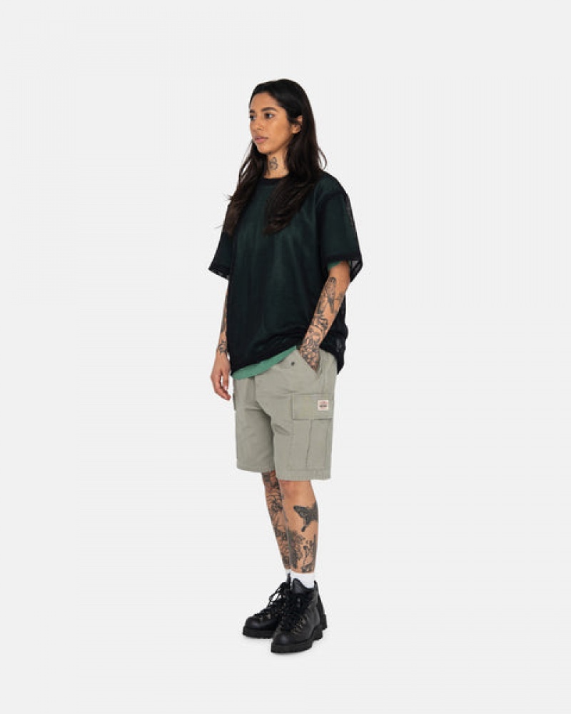 Olive Men's Stussy Ripstop Cargo Beach Shorts | WVU-4219