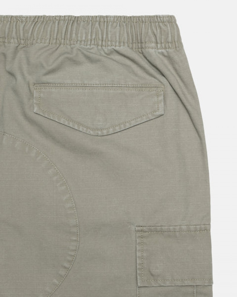 Olive Men's Stussy Ripstop Cargo Beach Shorts | WVU-4219