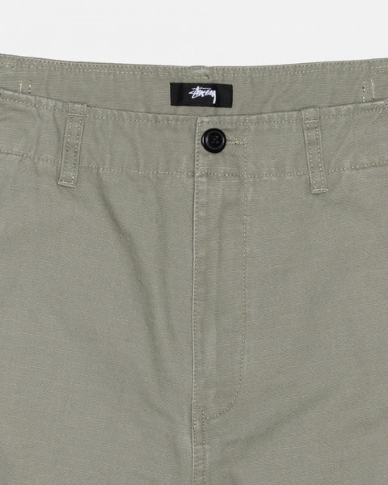 Olive Men's Stussy Surplus Cargo Ripstop Pants | DCN-6821