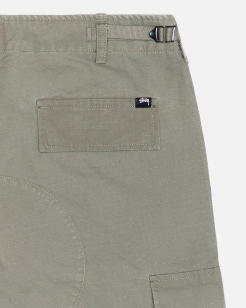 Olive Men's Stussy Surplus Cargo Ripstop Pants | DCN-6821