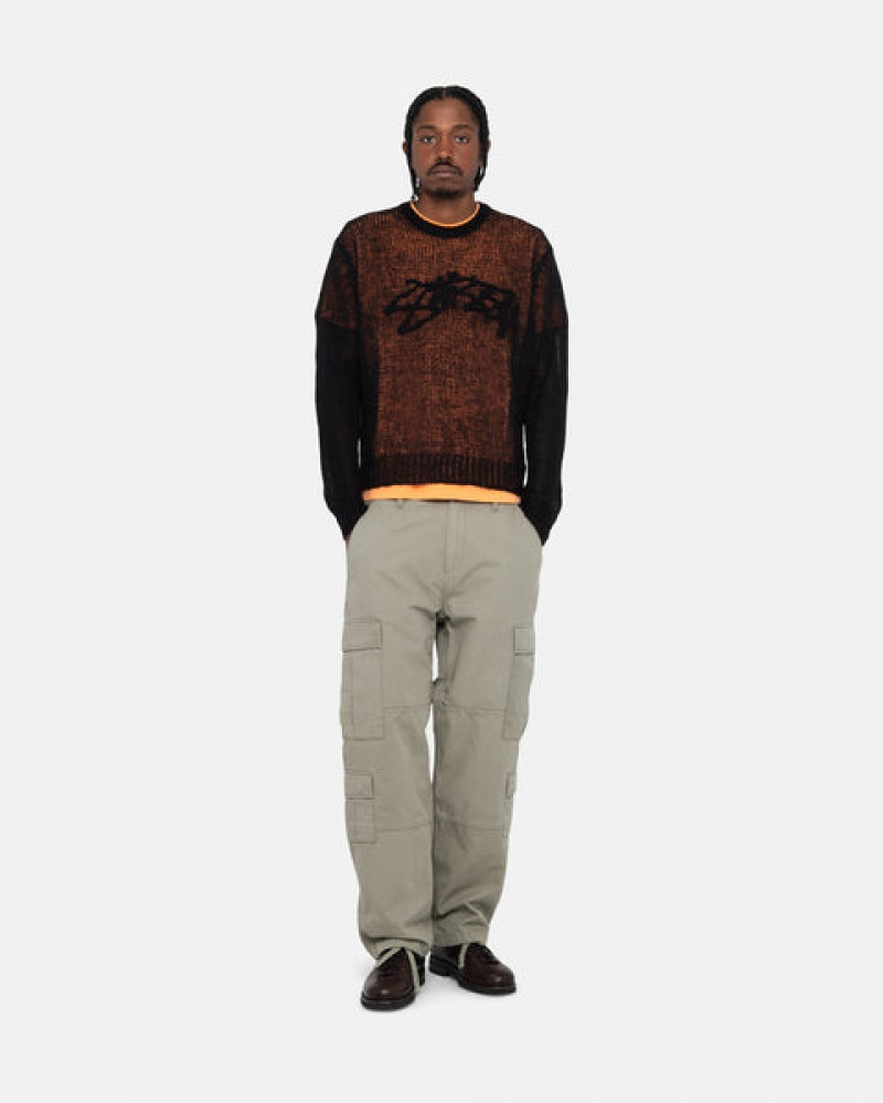 Olive Men's Stussy Surplus Cargo Ripstop Pants | DCN-6821