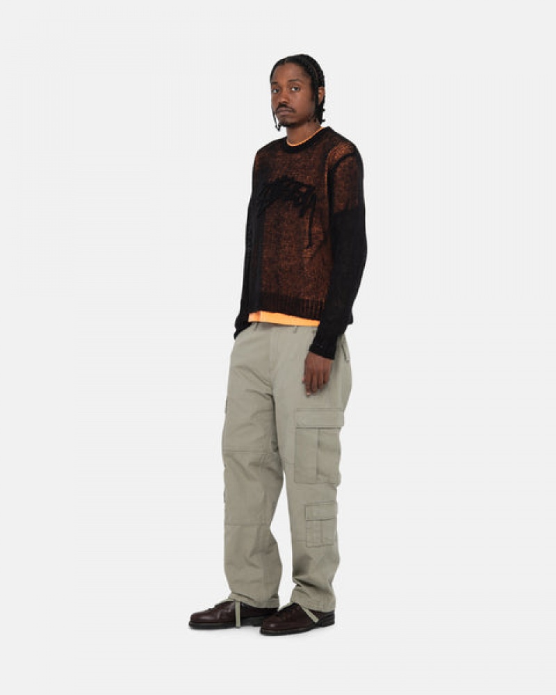 Olive Men's Stussy Surplus Cargo Ripstop Pants | DCN-6821