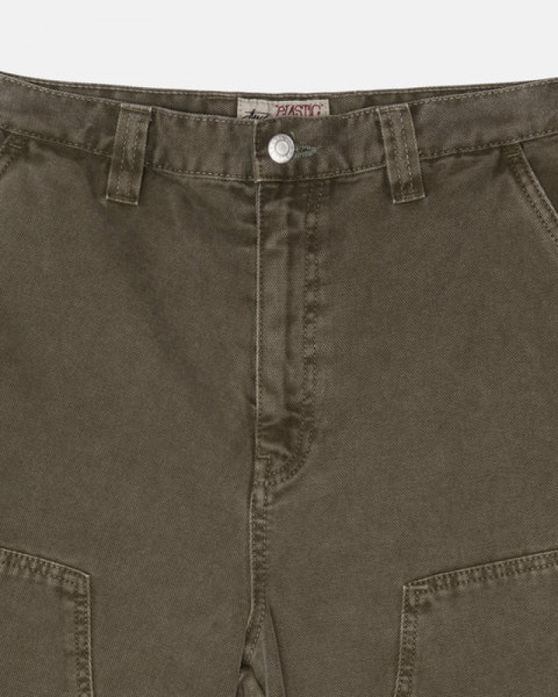 Olive Men's Stussy Work Pant Canvas Pants | ZDR-7780