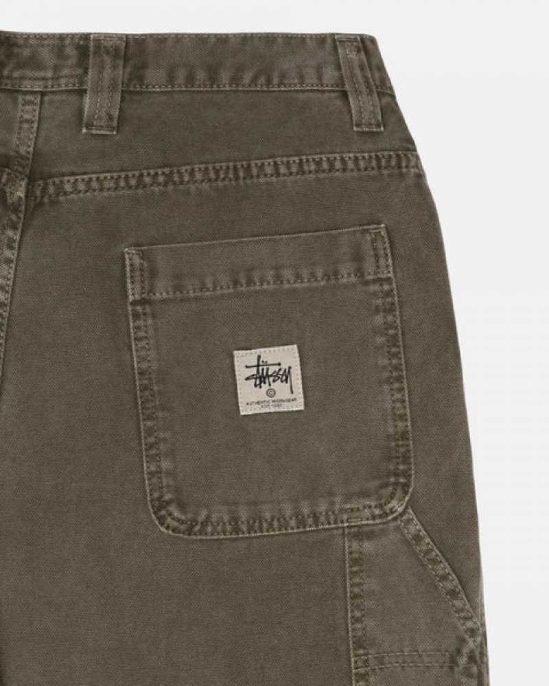 Olive Men's Stussy Work Pant Canvas Pants | ZDR-7780