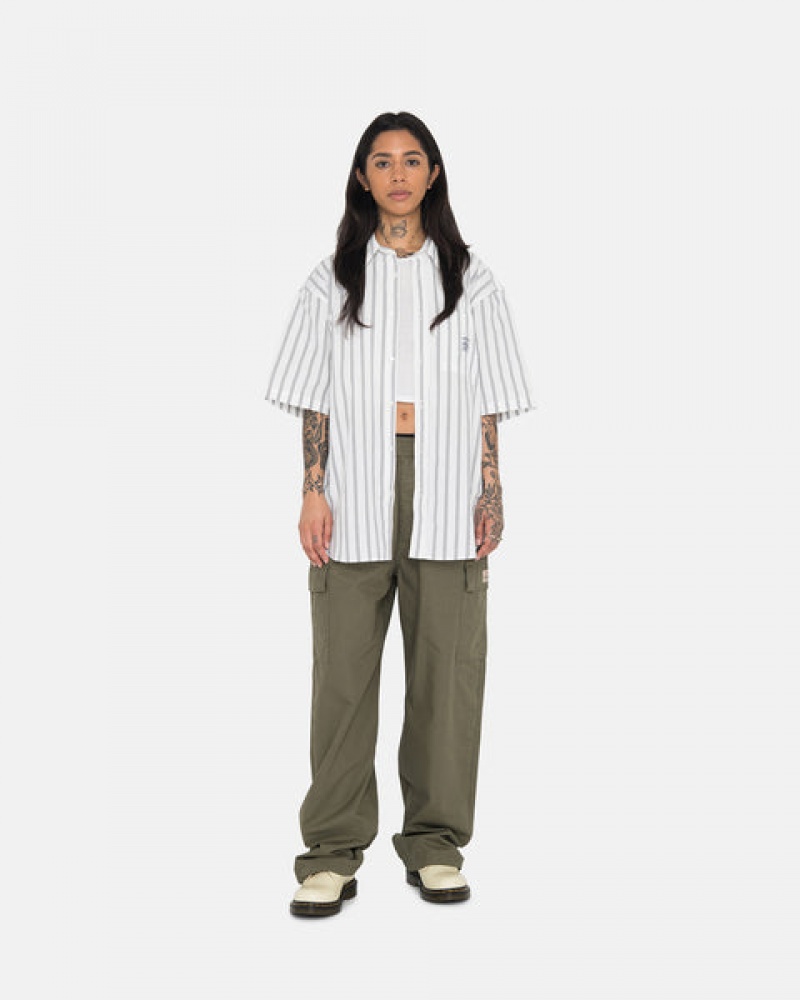 Olive Women's Stussy Ripstop Cargo Beach Pants | YJE-7377