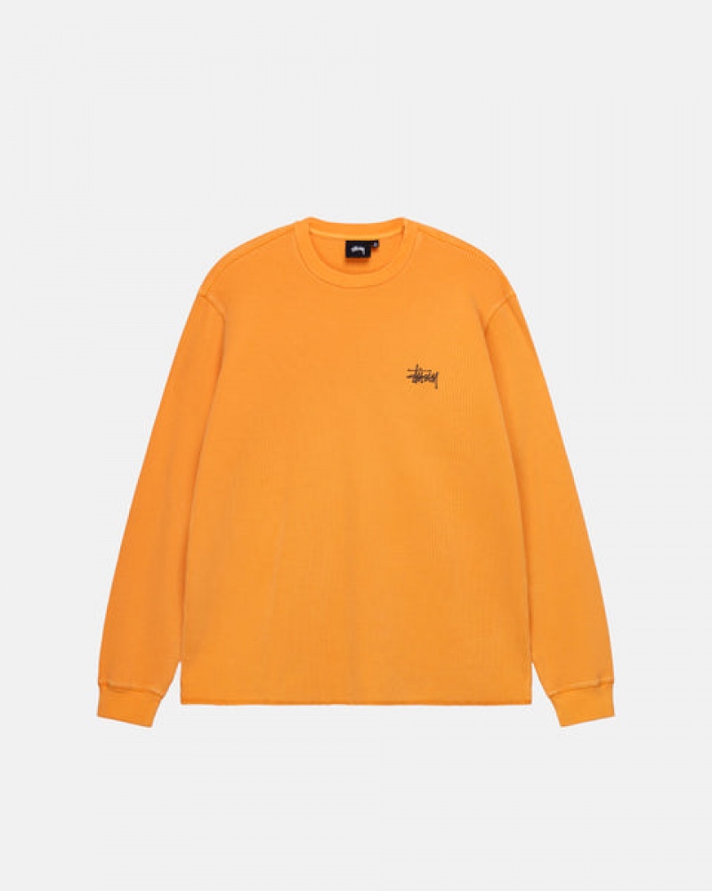 Orange Men's Stussy Basic Stock Ls Thermal Tops | WQL-1964