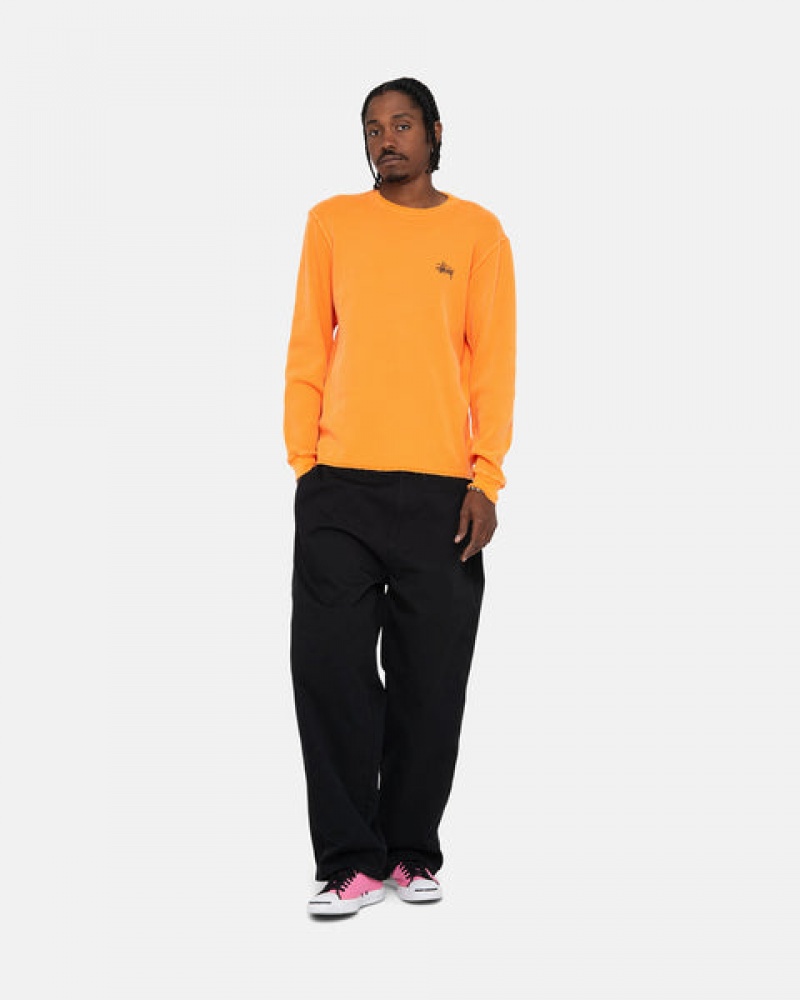 Orange Men's Stussy Basic Stock Ls Thermal Tops | WQL-1964