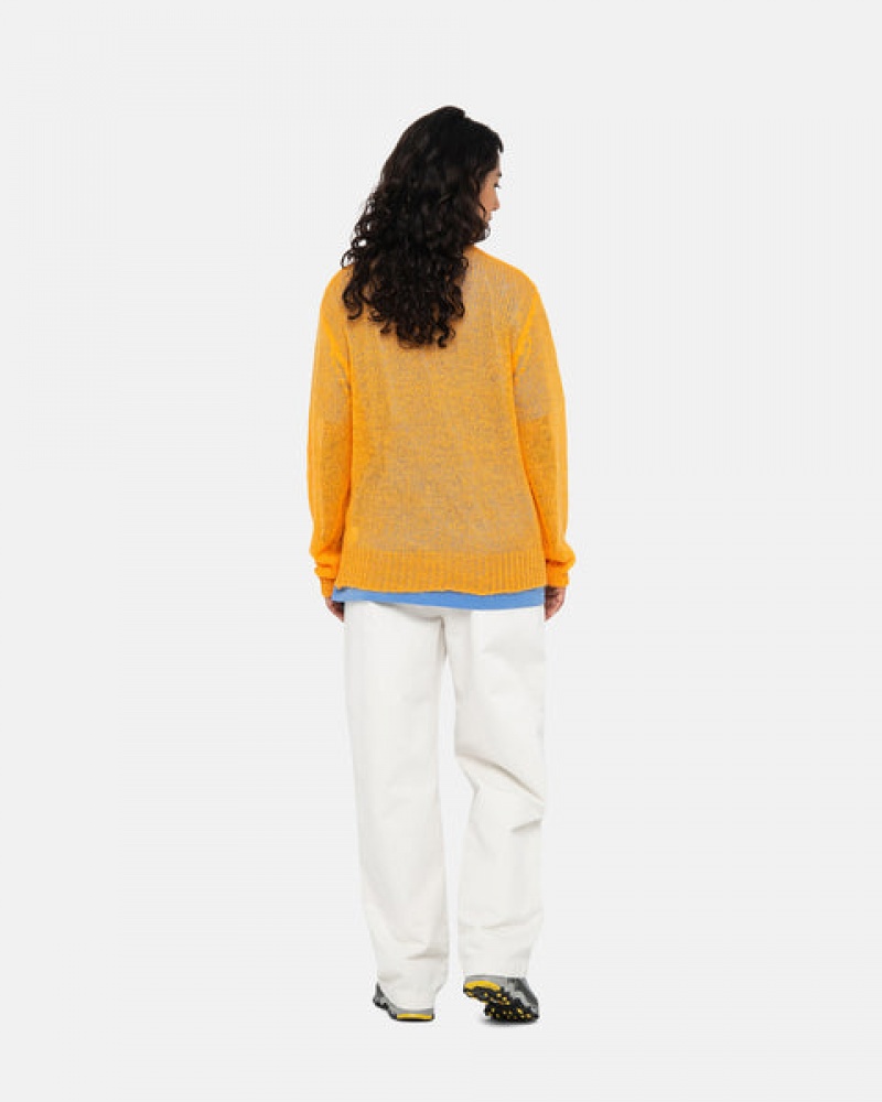 Orange Men's Stussy Loose Knit Sweaters | VCL-3810