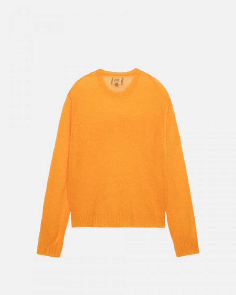 Orange Men's Stussy Loose Knit Sweaters | VCL-3810