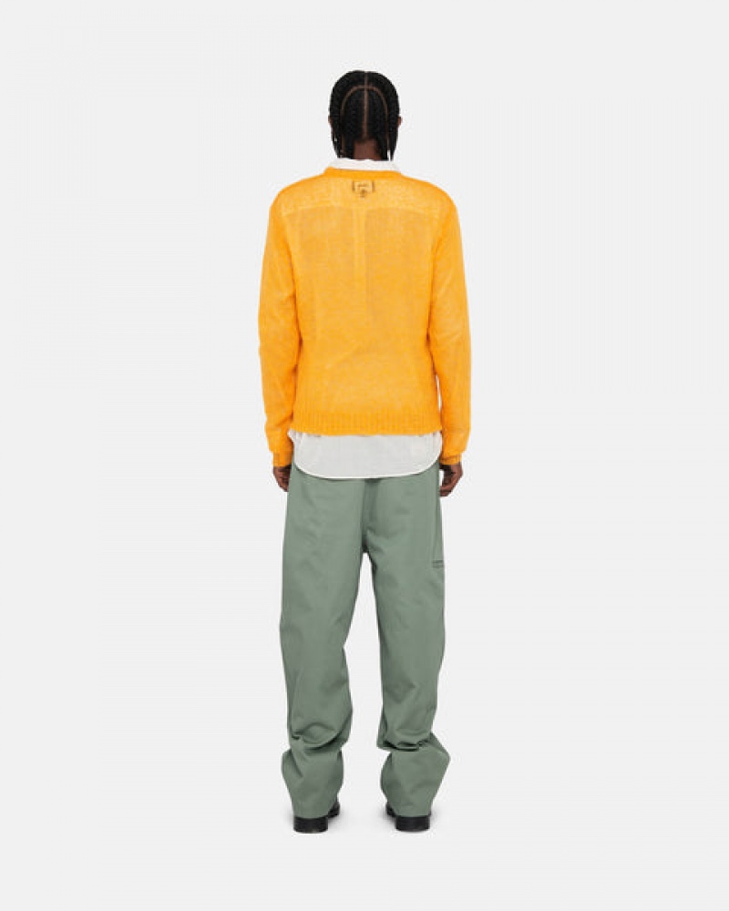 Orange Men's Stussy Loose Knit Sweaters | VCL-3810