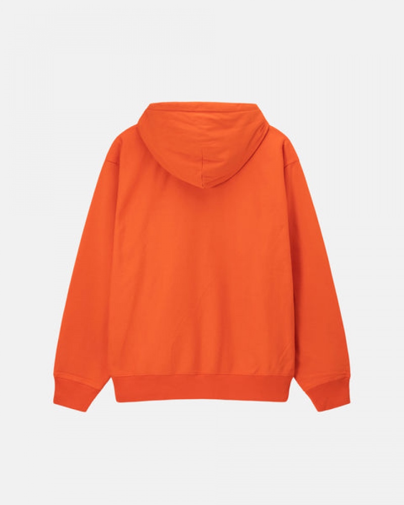 Orange Men's Stussy Overdyed Stock Logo Hoodie | PKD-1504