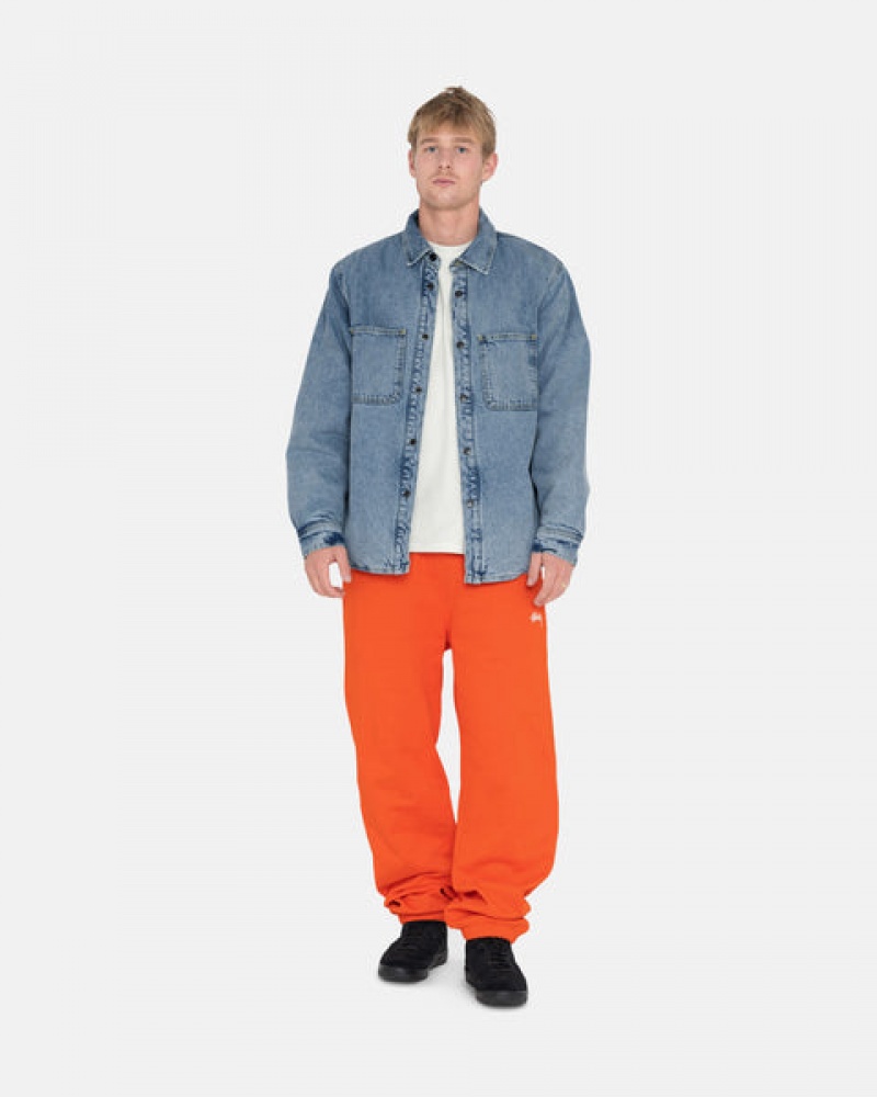 Orange Men's Stussy Overdyed Stock Logo Pant Sweatshirts | SQY-1306