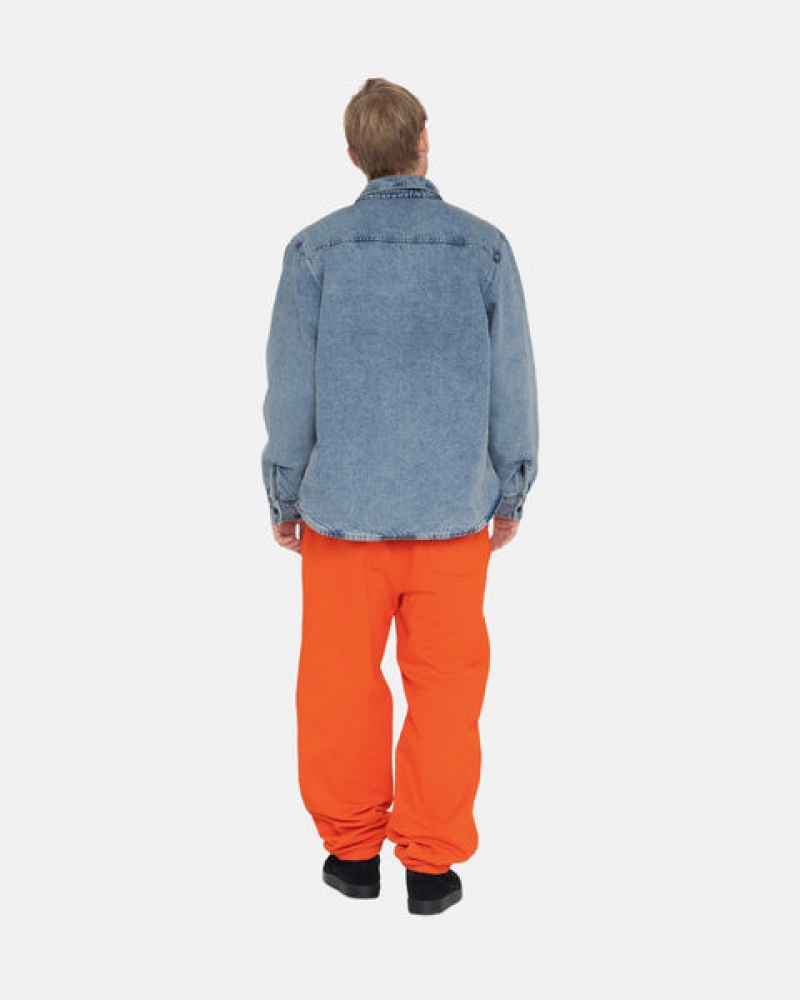 Orange Men's Stussy Overdyed Stock Logo Pant Sweatshirts | SQY-1306