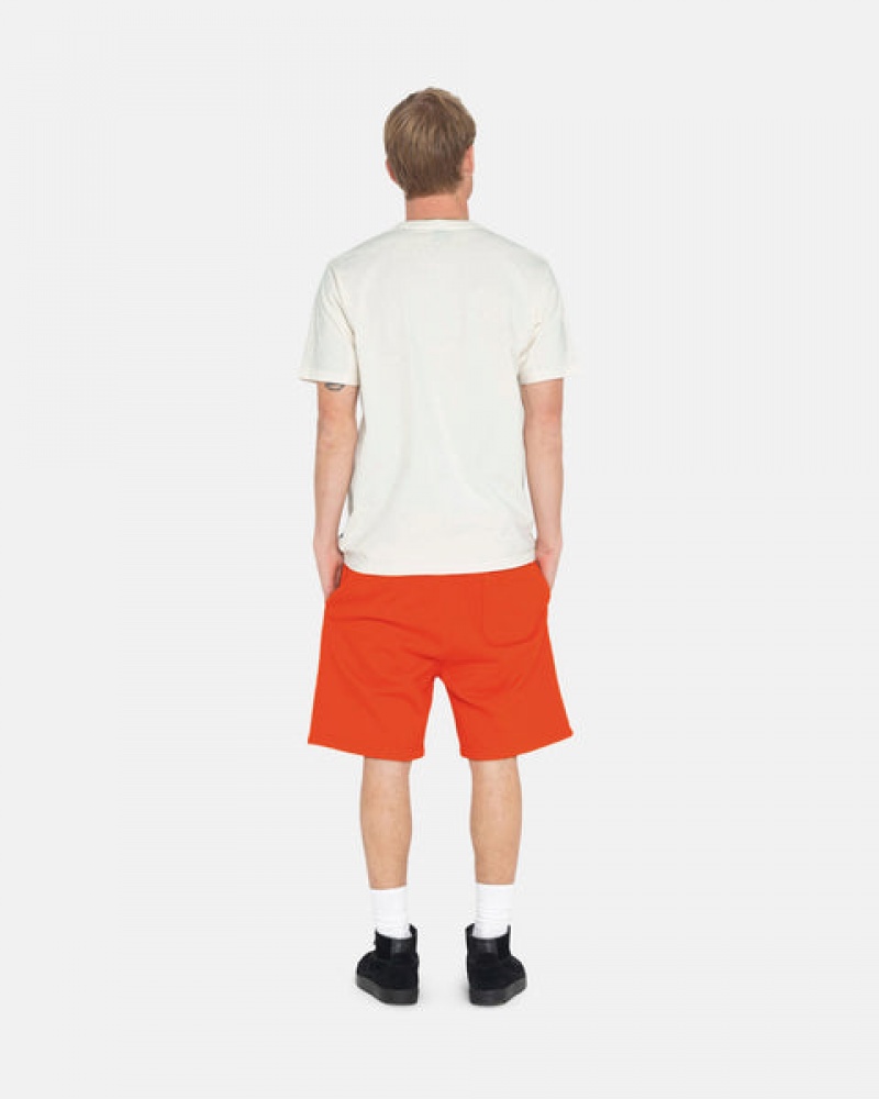 Orange Men's Stussy Overdyed Stock Logo Short Sweatshirts | TDG-2309