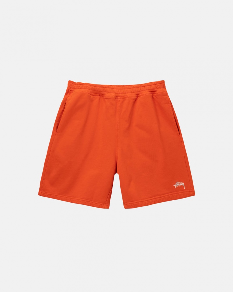 Orange Men\'s Stussy Overdyed Stock Logo Short Sweatshirts | TDG-2309