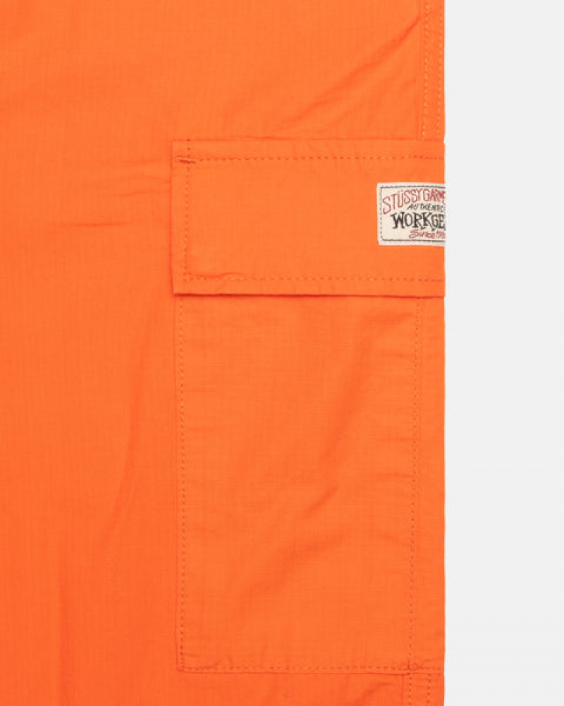 Orange Men's Stussy Ripstop Cargo Beach Pants | JDJ-4529