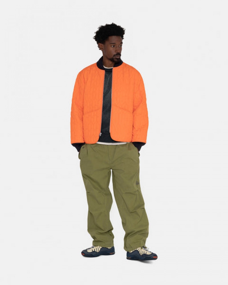 Orange Men's Stussy S Quilted Liner Jackets | RXP-9364