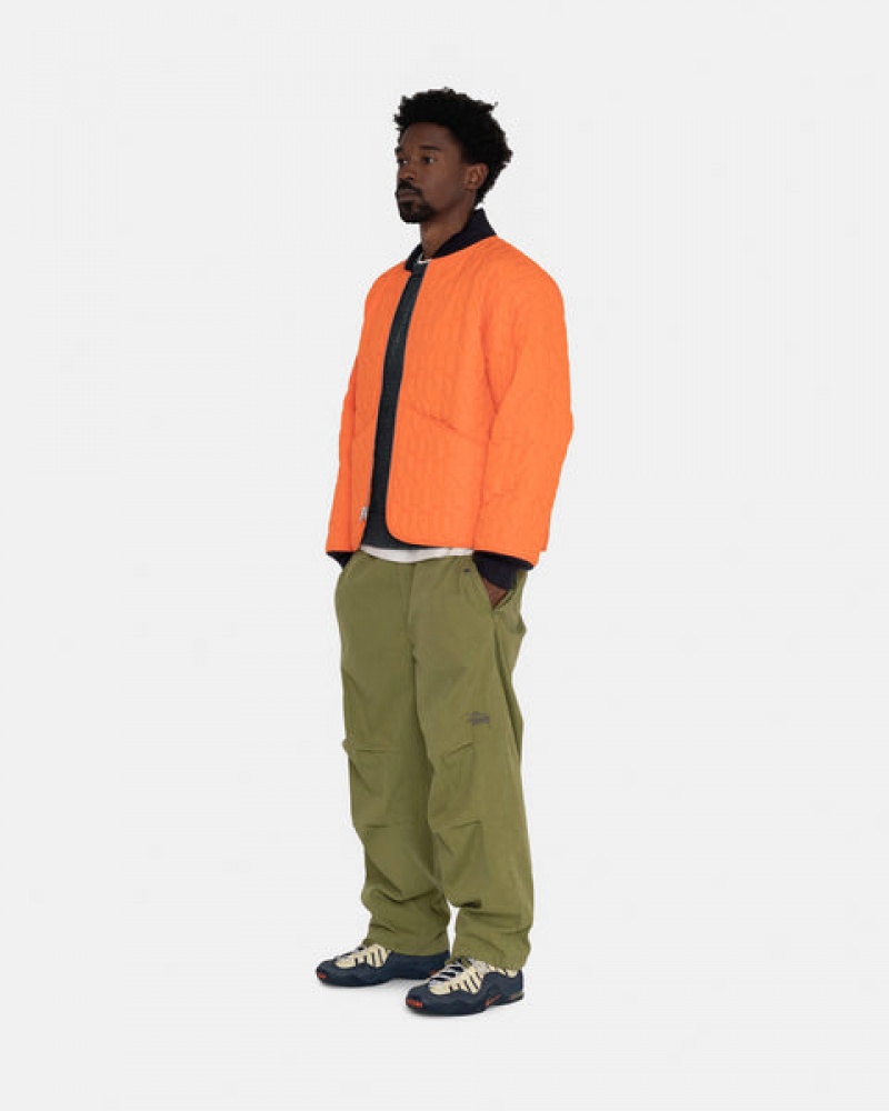 Orange Men's Stussy S Quilted Liner Jackets | RXP-9364