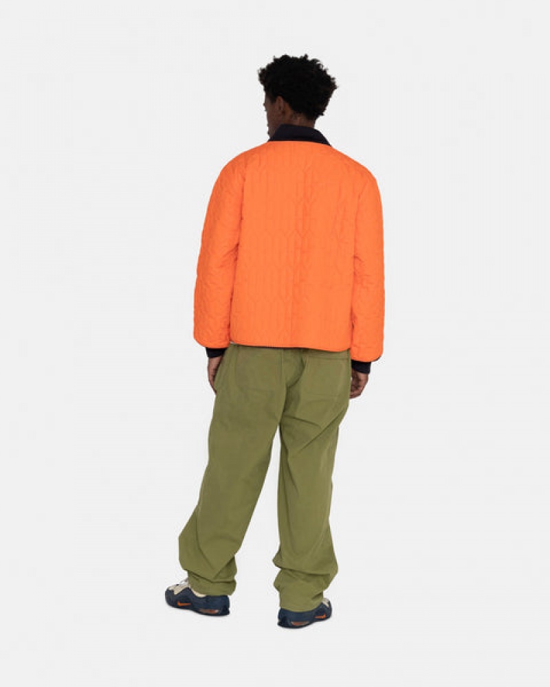 Orange Men's Stussy S Quilted Liner Jackets | RXP-9364