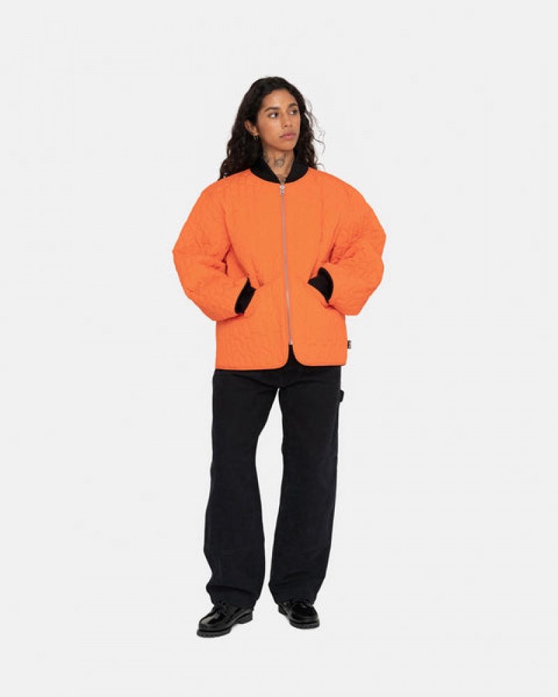 Orange Men's Stussy S Quilted Liner Jackets | RXP-9364