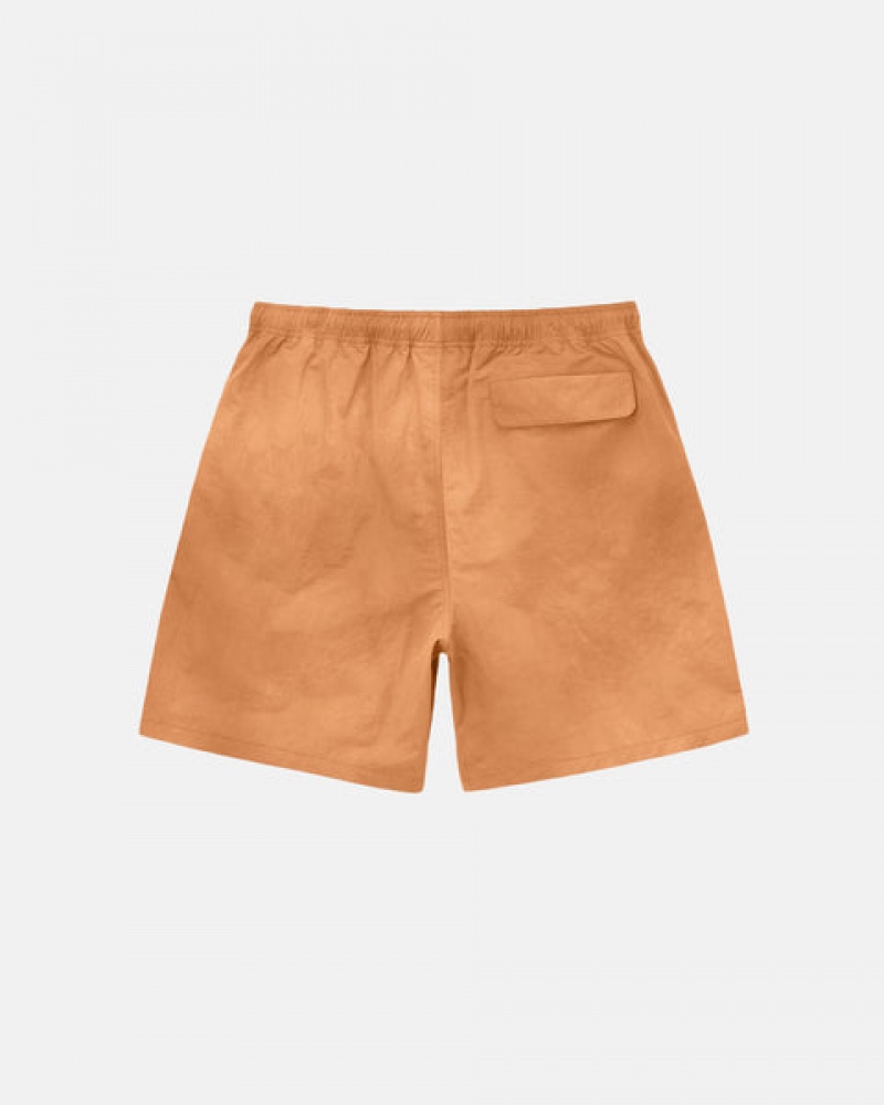 Orange Men's Stussy Wave Dye Nylon Shorts | ZSC-0907