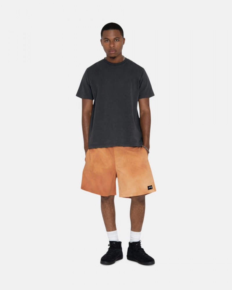 Orange Men's Stussy Wave Dye Nylon Shorts | ZSC-0907