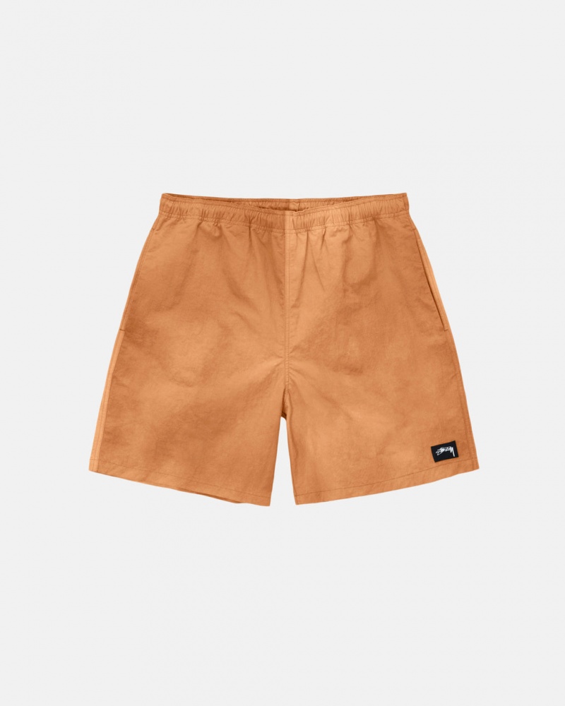 Orange Men\'s Stussy Wave Dye Nylon Shorts | ZSC-0907