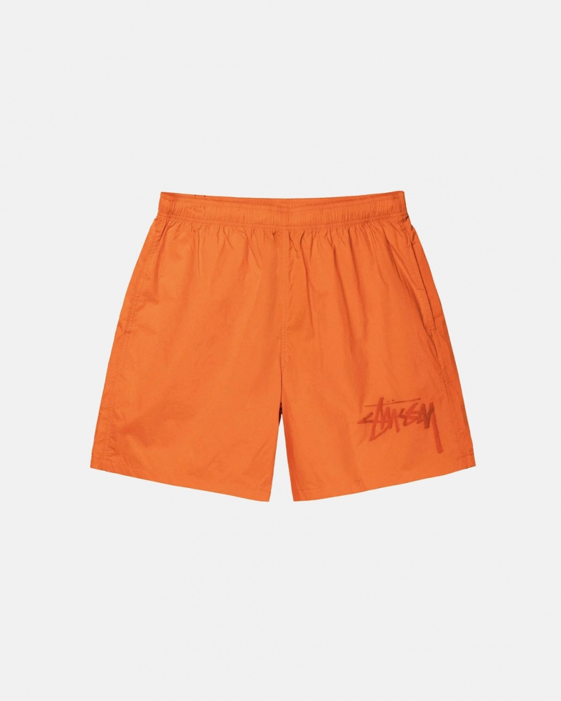 Orange Women\'s Stussy Big Stock Nylon Shorts | UCT-0988