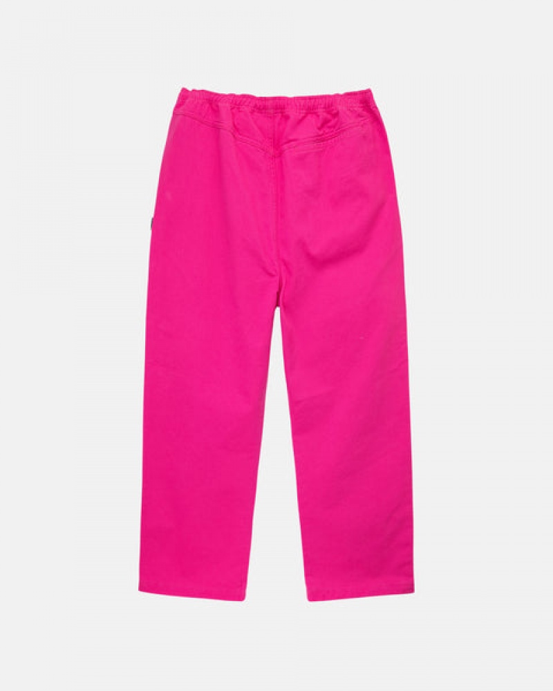 Pink Men's Stussy Brushed Beach Pants | DYR-2949