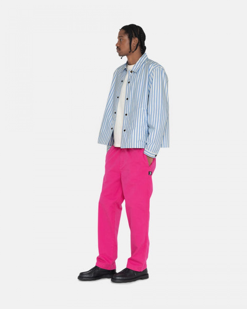 Pink Men's Stussy Brushed Beach Pants | DYR-2949