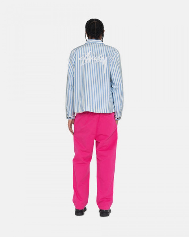 Pink Men's Stussy Brushed Beach Pants | DYR-2949