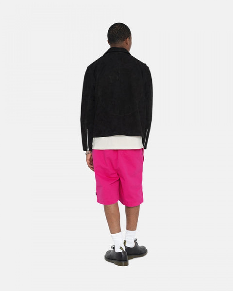 Pink Men's Stussy Brushed Beach Shorts | OPE-8620