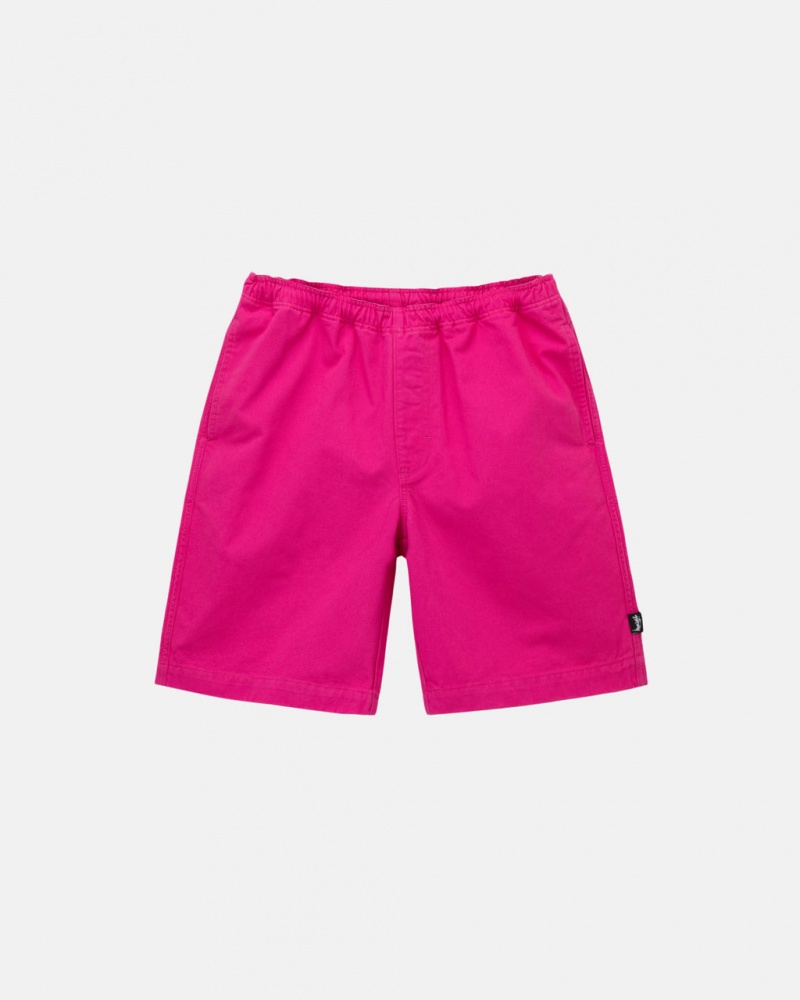 Pink Men\'s Stussy Brushed Beach Shorts | OPE-8620