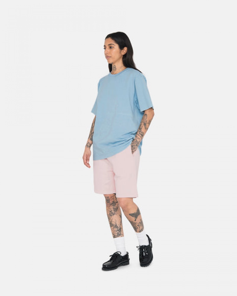 Pink Men's Stussy Overdyed Stock Logo Shorts | CSO-3533