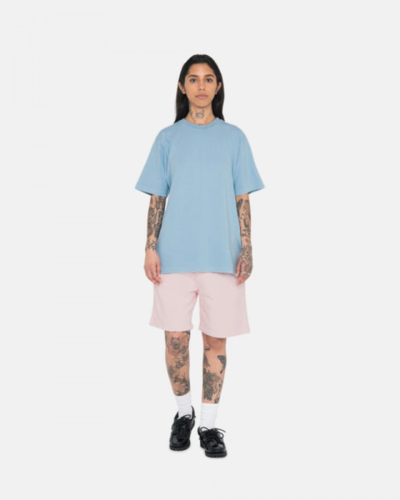 Pink Women's Stussy Overdyed Stock Logo Shorts | FPE-3537