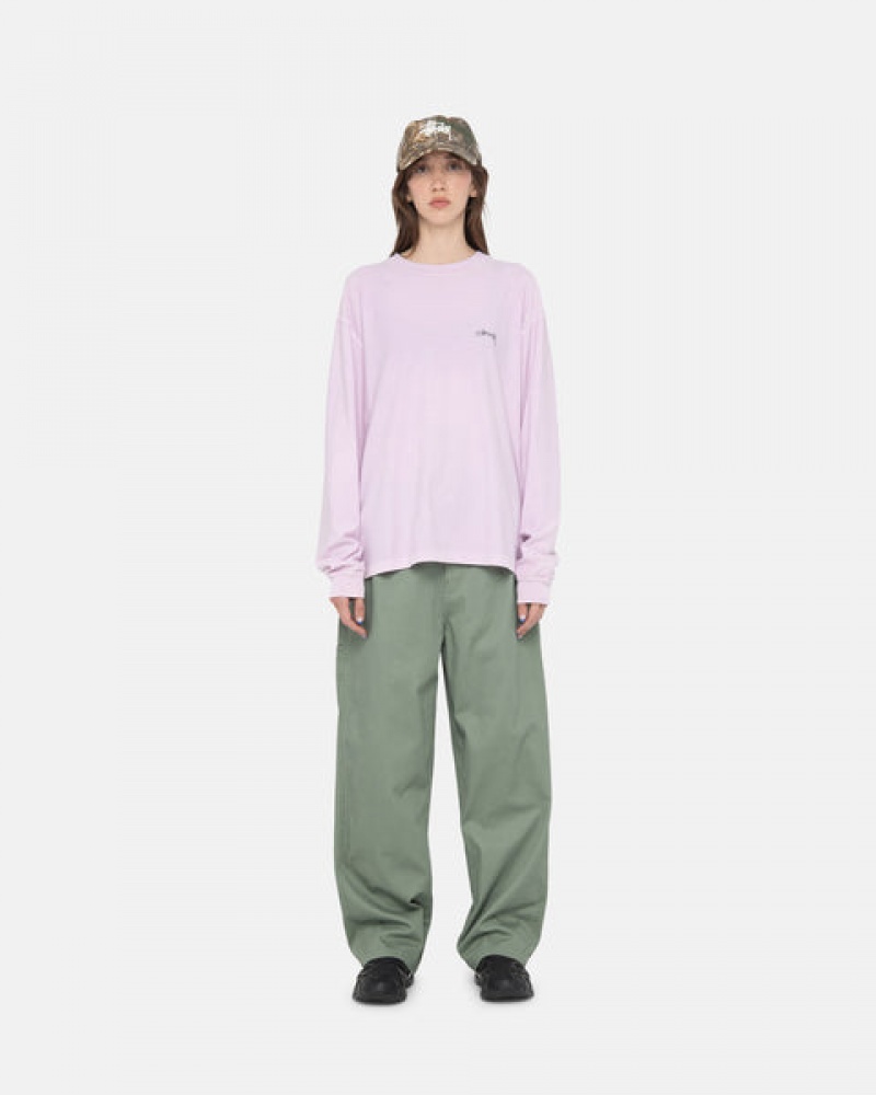 Purple Men's Stussy Lazy Ls Tees | UEH-3787