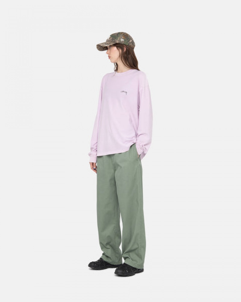 Purple Men's Stussy Lazy Ls Tees | UEH-3787