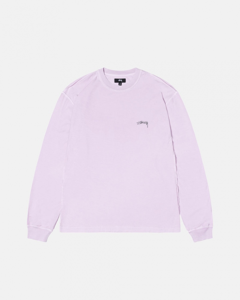 Purple Men\'s Stussy Lazy Ls Tees | UEH-3787