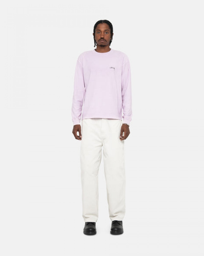 Purple Men's Stussy Lazy Ls Tee Tops | LCY-2042