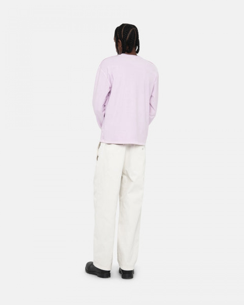 Purple Men's Stussy Lazy Ls Tee Tops | LCY-2042