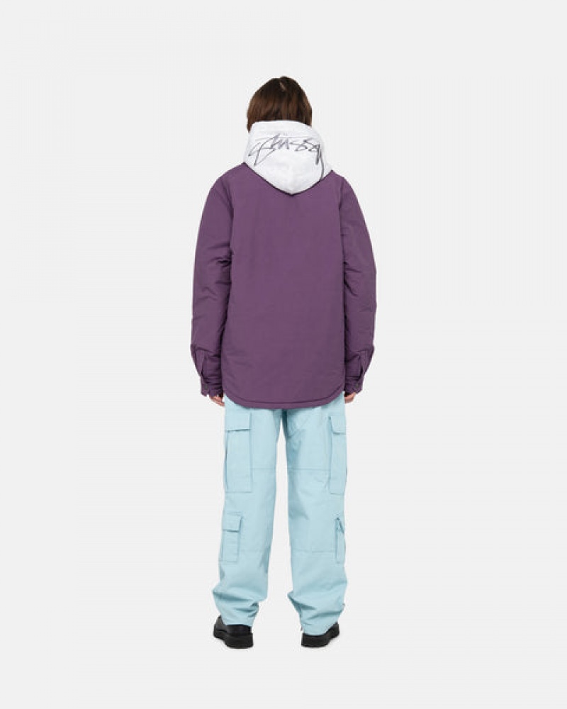 Purple Men's Stussy Padded Tech Over Shirts | BPR-0731