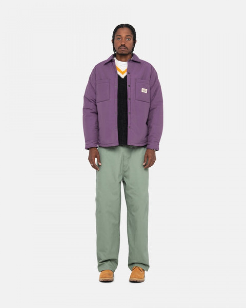 Purple Men's Stussy Padded Tech Over Shirts | BPR-0731