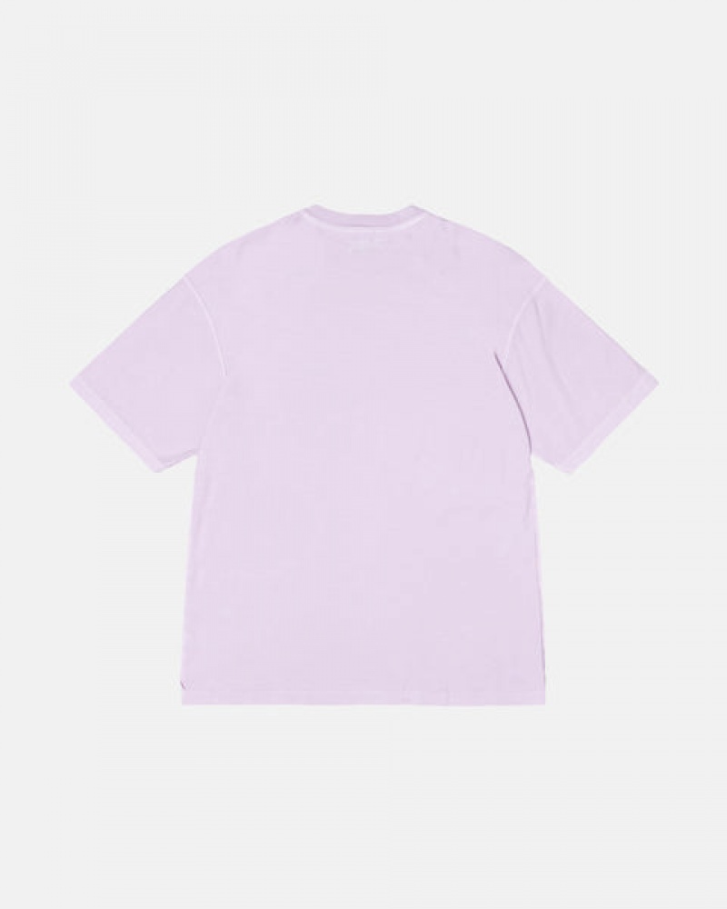 Purple Men's Stussy Pig. Dyed Inside Out Crew Tees | XYP-3038